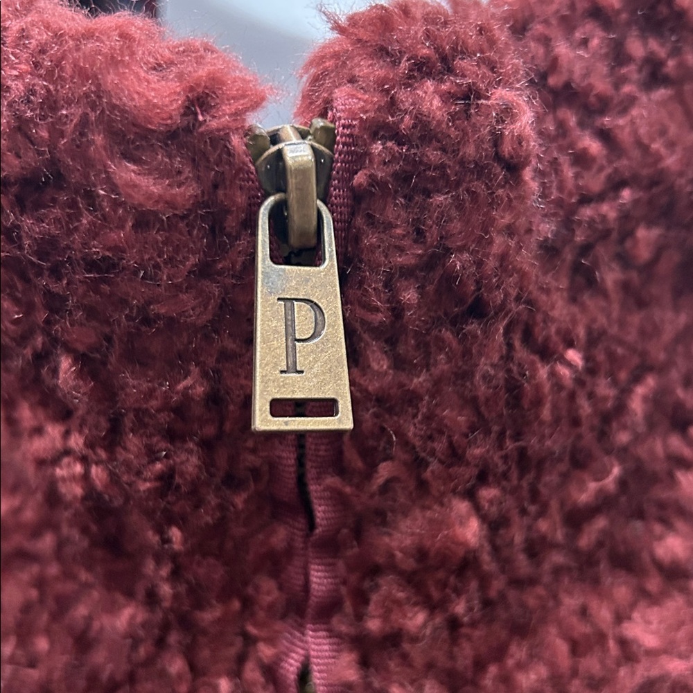 NWT Pendleton Bordeaux Burgundy ' Fuzzy Zip Jacket - Picture 6 of 11